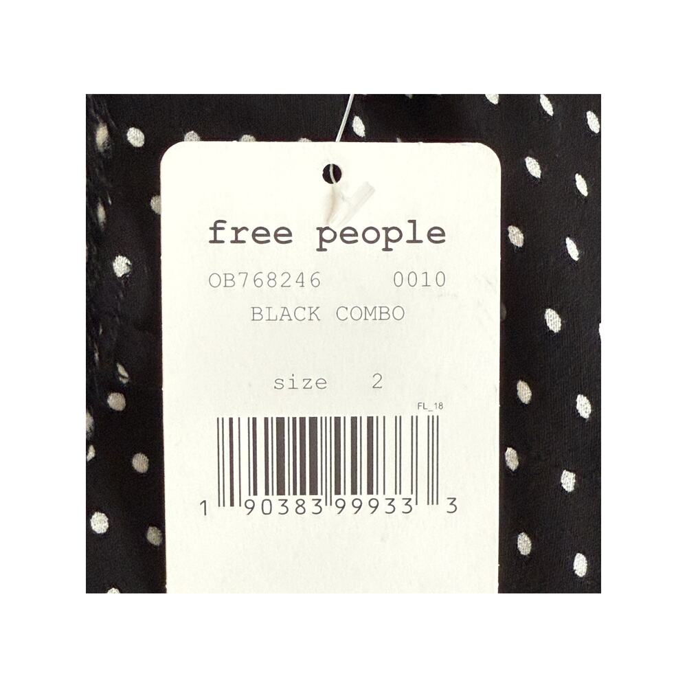NWT Free People Magdalene High Waist Polka Dot Rayon Shorts Pocket 2 Black White - Picture 10 of 16